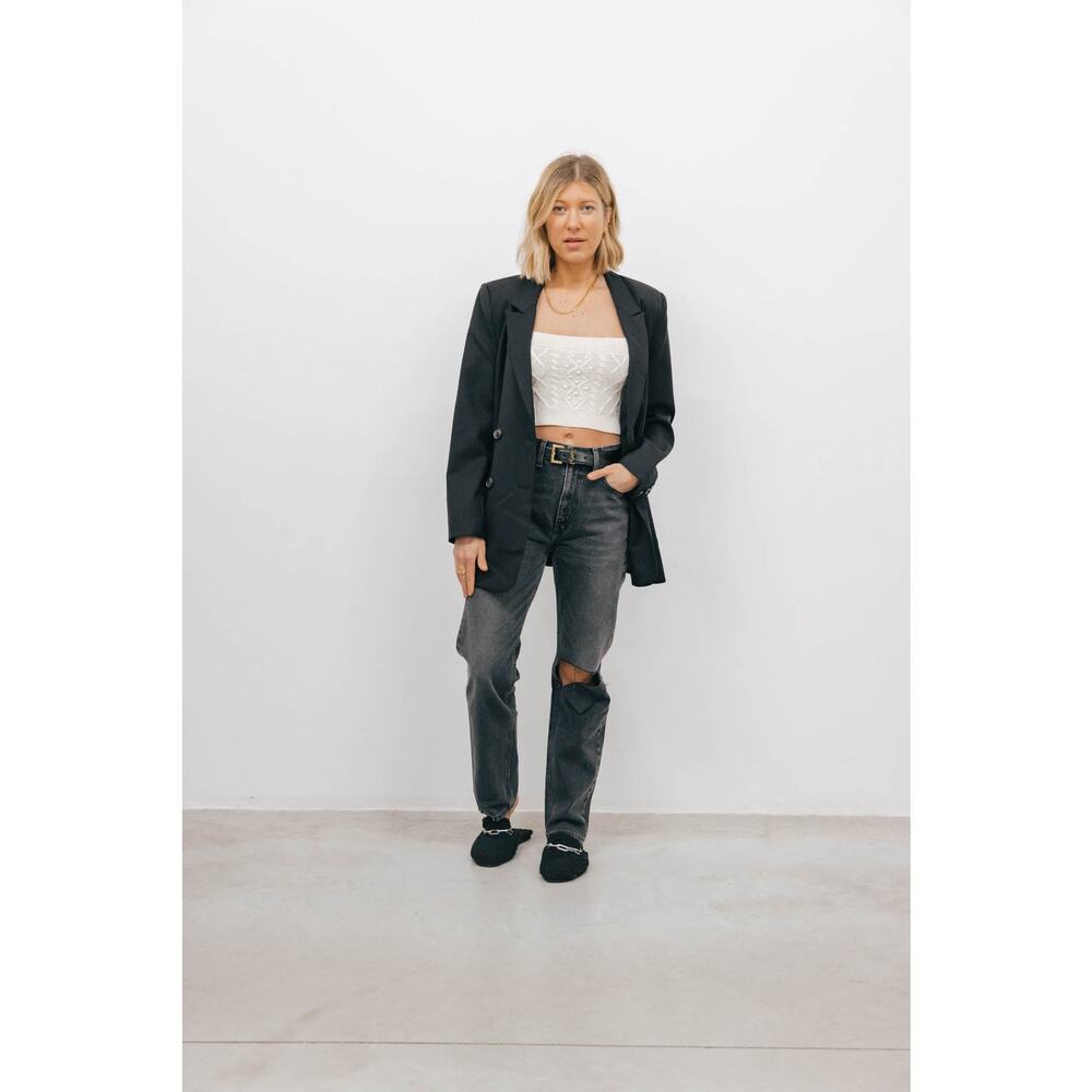 Levi's ReDone Jean Black 70's Straight Distressed Grunge Pant Rip 29 Denim NWOT - Picture 1 of 5